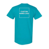 Customizable Adult Cotton Tee Teal  - Back view