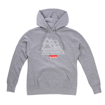 Women's Rule the Outdoors grey hoodie with front pocket.