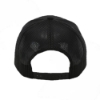 Black logo mesh cap, back view on white background