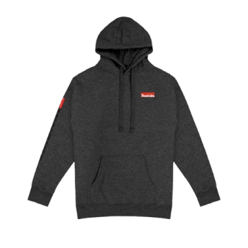Front image of the Charcoal Makita Innovation Hoodie with Makita logo on the left chest